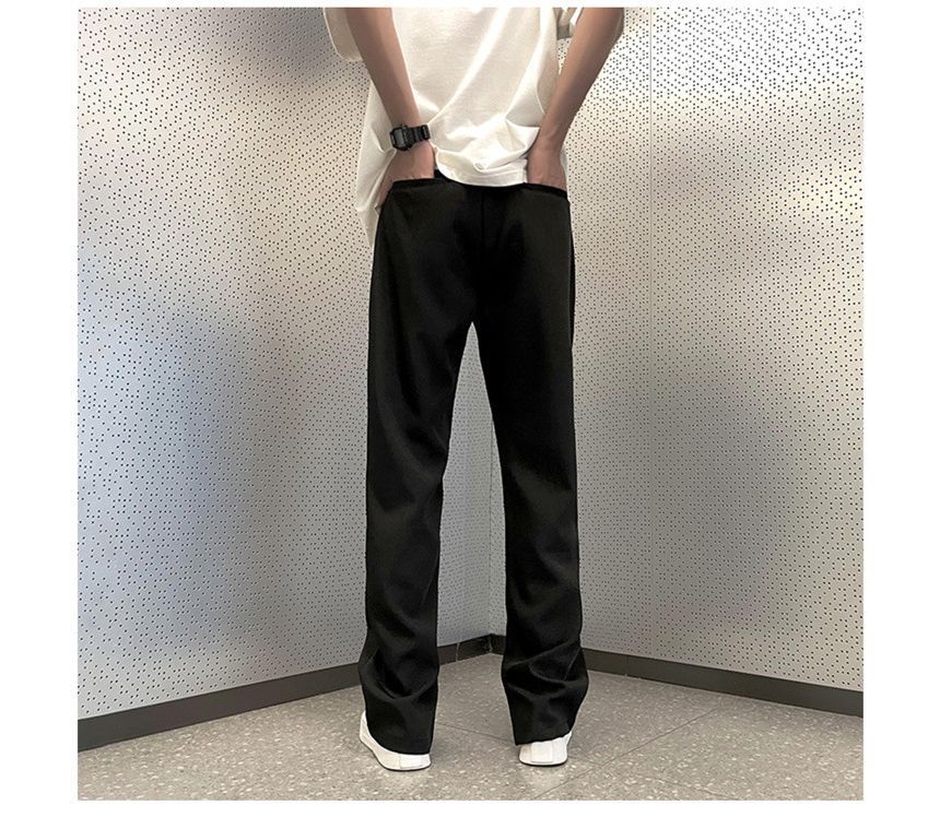 Hushgrain - Hoge taille effen rechte broek
