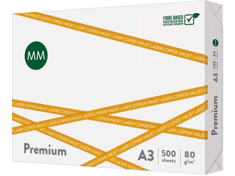 360 Kopierpapier Premium A3, Hochweiss, 80 g/m², 500 Blatt Premium-Papier für brillante Farbergebnisse