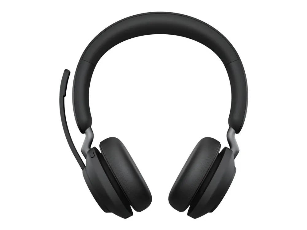 Jabra Evolve2 65 MS Stereo - Headset - på øret - Bluetooth - trådløs - USB-A - støjisolerende - sort - med opladningsstander - Certified for Microsoft Teams