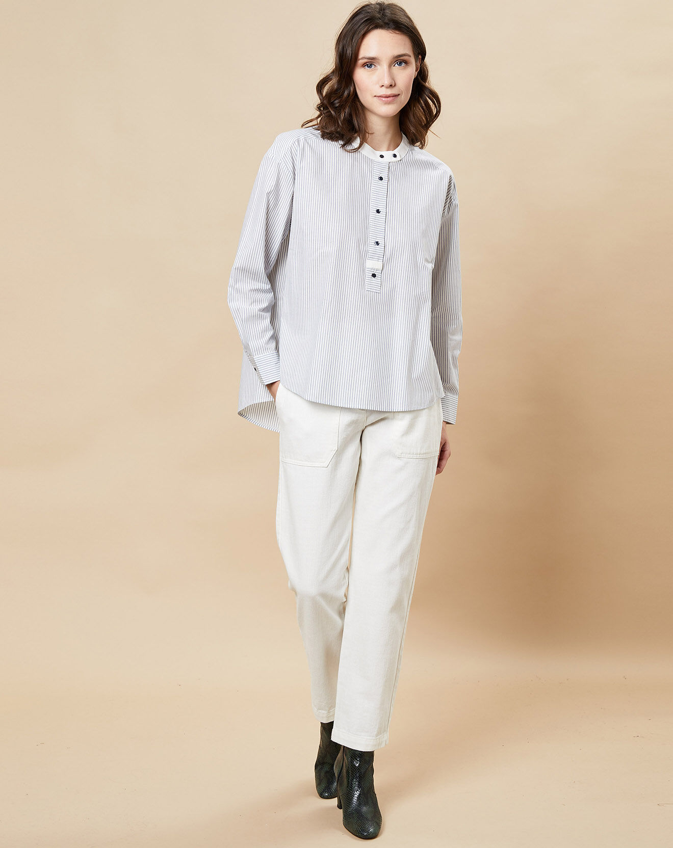 Harris Wilson Blouse Sheila rayé bleuet