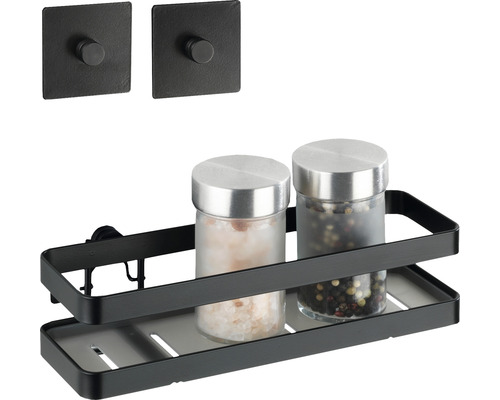 Wenko Turbo-Loc Gala zwart kruidenrek + adapter