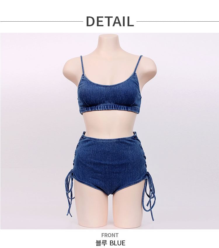 Moonrise badmode - Set: denim bikinitop + broekje