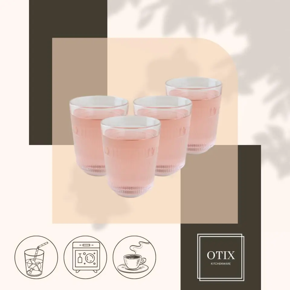 OTIX Waterglazen Drinkglazen Limonade 320ml Set van 4