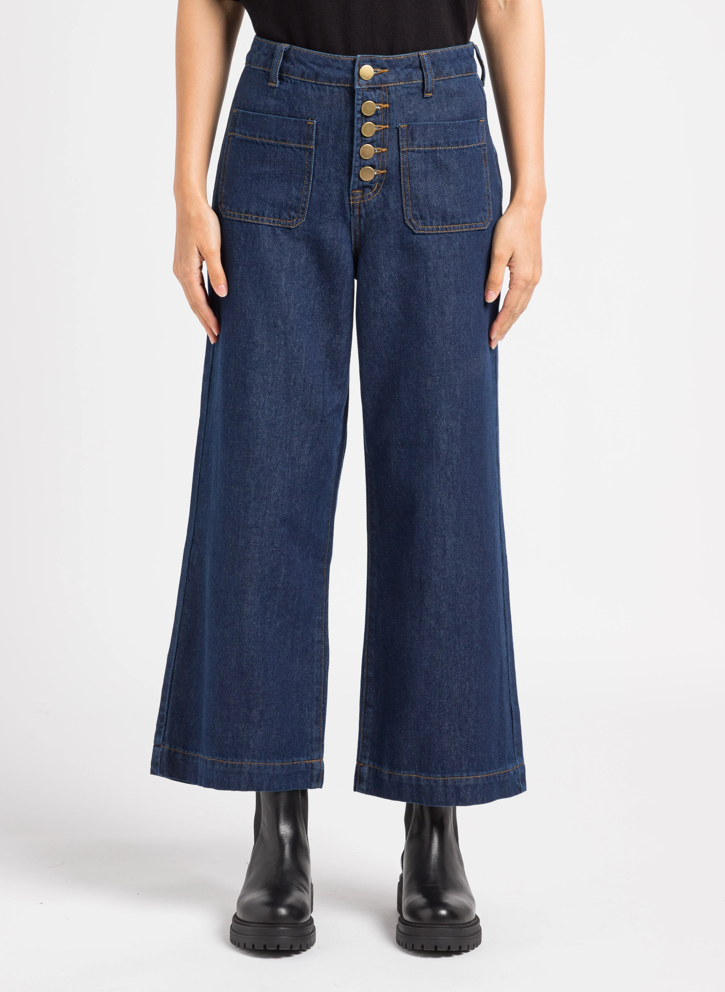 ATLANTA - Jean taille haute flare | Bleu
