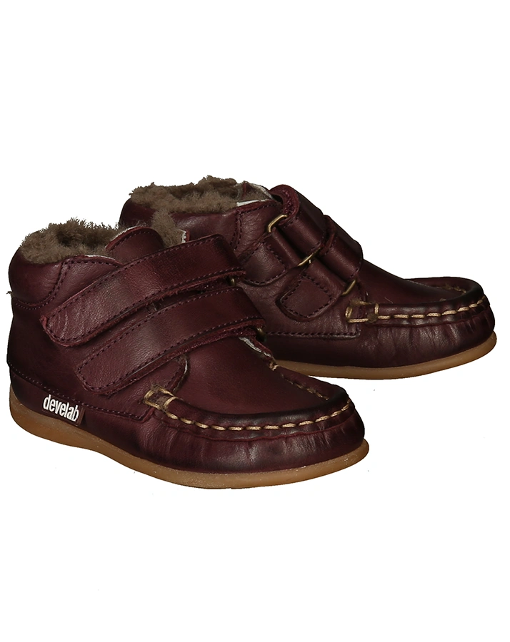Lauflernschuhe BABYMOOC gefüttert in weinrot