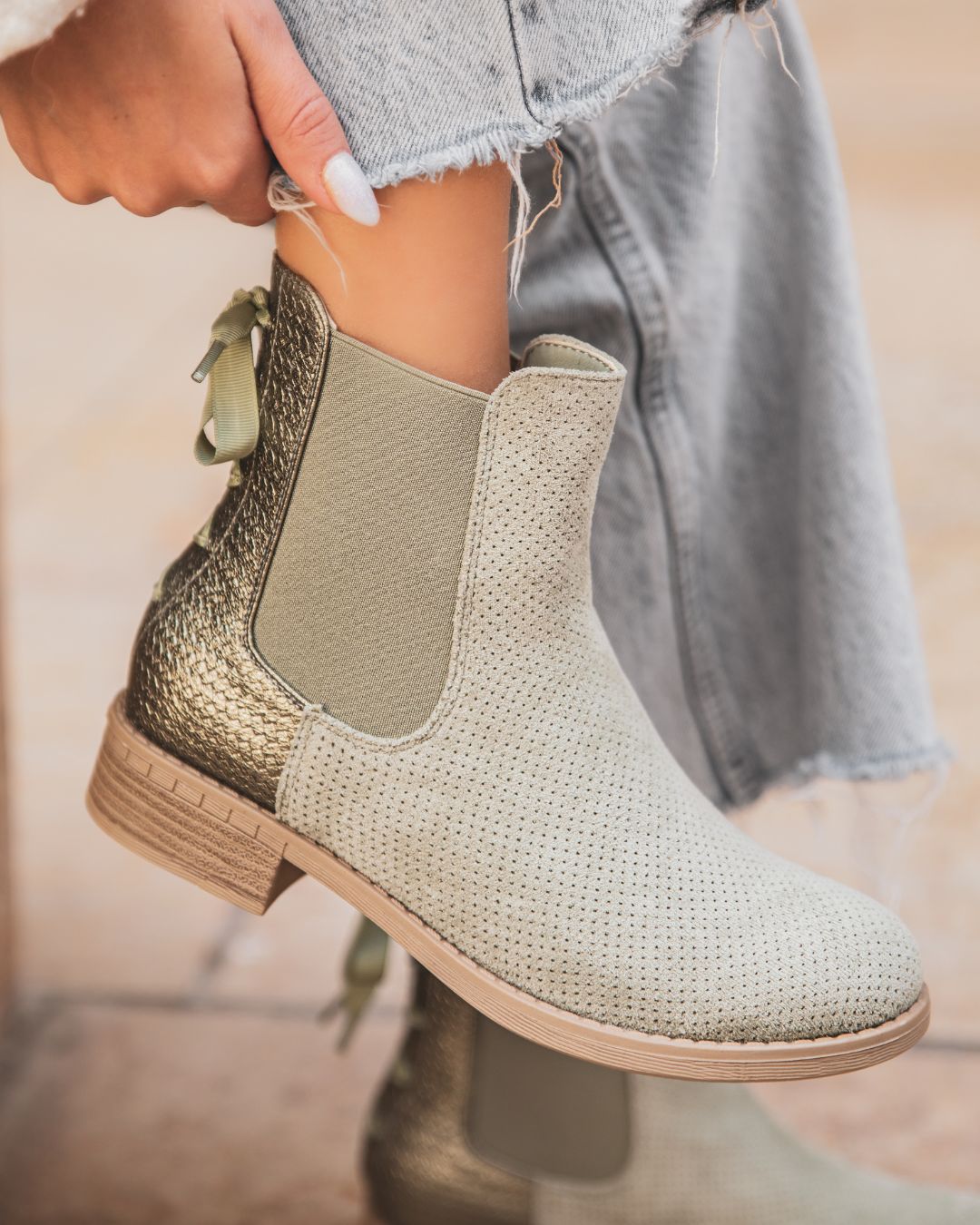 Bottines femme vertes chelsea - Lya