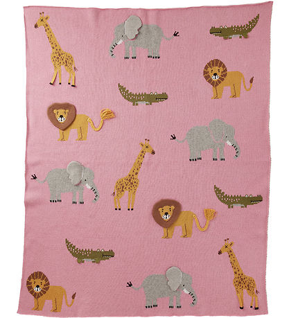 Rice Decke - Animals - Pink
