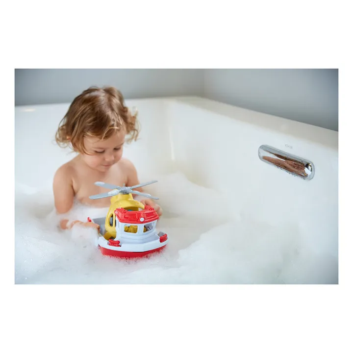 Green Toys Bateau de sauvetage et hélicoptère pour le bain