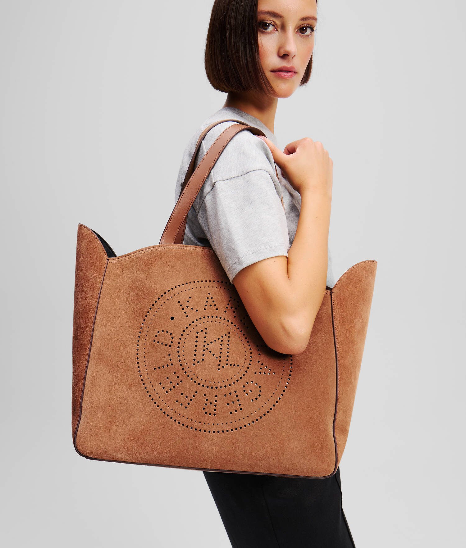 SAC CABAS EN DAIM K/CIRCLE - Terra