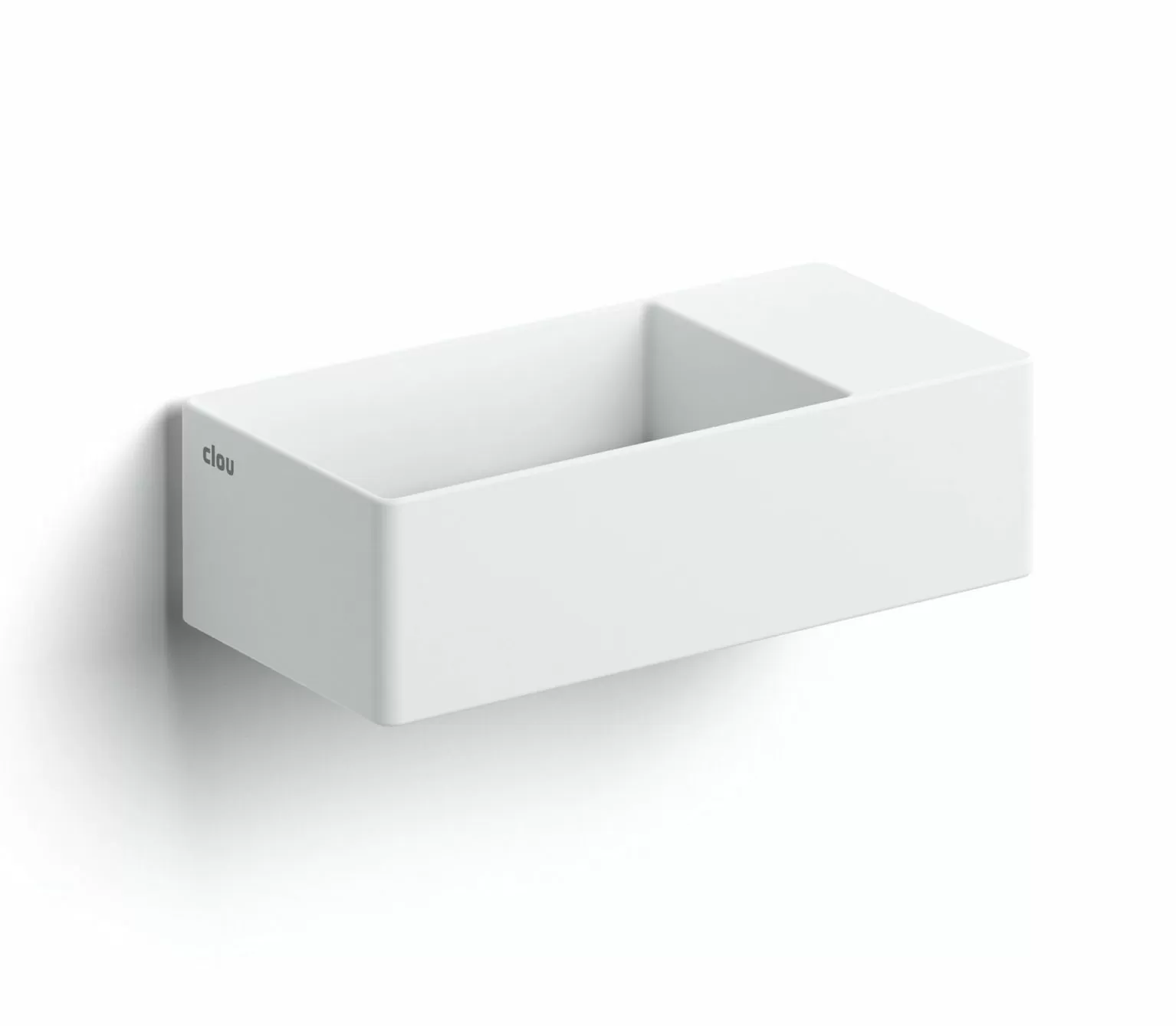 Clou New Flush 3 fontein solid surface 35cm met afvoerplaat rechts wit mat