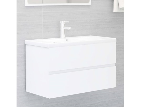 VIDAXL - Armoire d'évier blanc 80x38,5x45 cm aggloméré