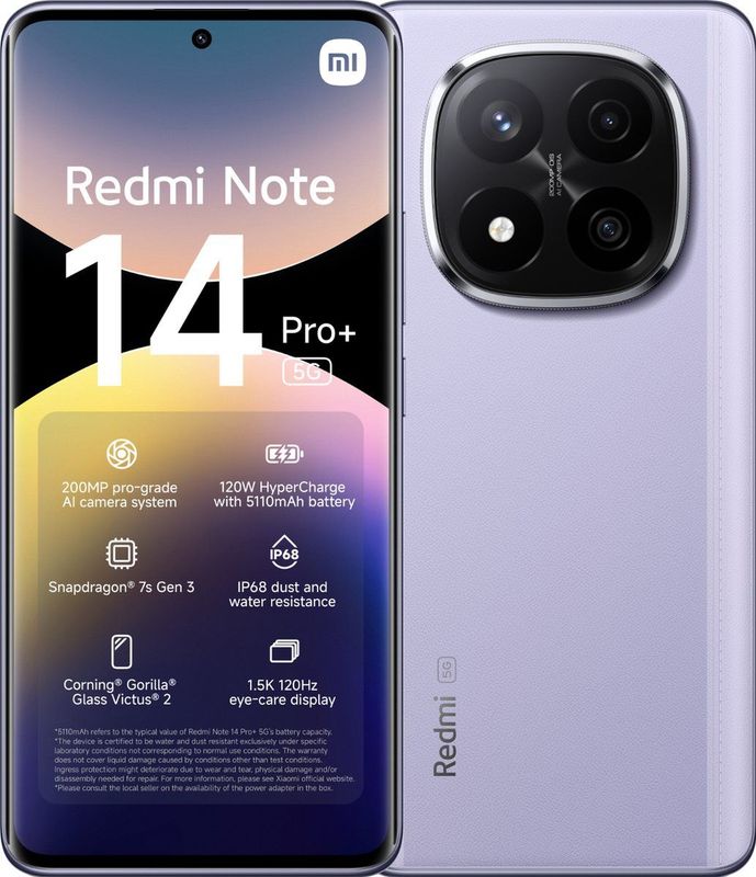 Xiaomi Redmi Note 14 Pro+ 5G 8GB/256GB Lavender Paars