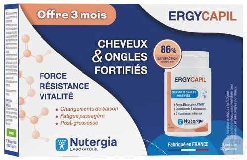 Nutergia Ergycapil Cheveux Et Ongles Fortifiés Pack 3x90 Gélules