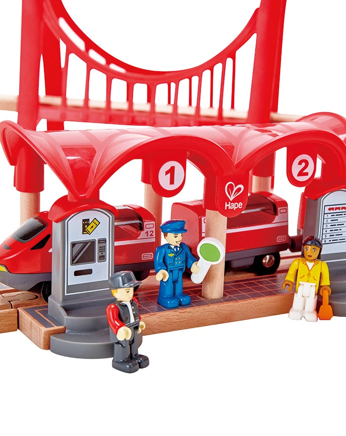 Eisenbahn-Set  VERKEHRSREICHE STADT 51-teilig aus Holz