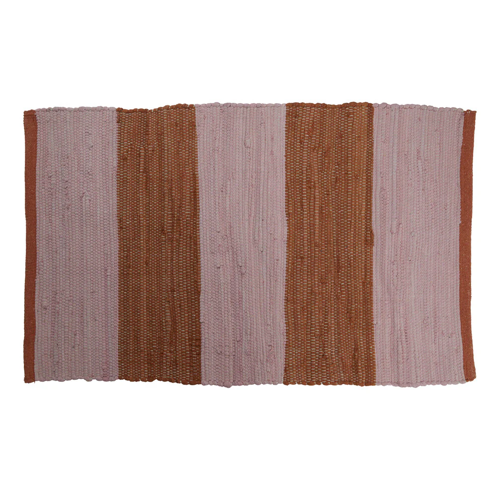 Bahne Interior  Stribet måtte, rosa/rød - 60 x 90 cm.