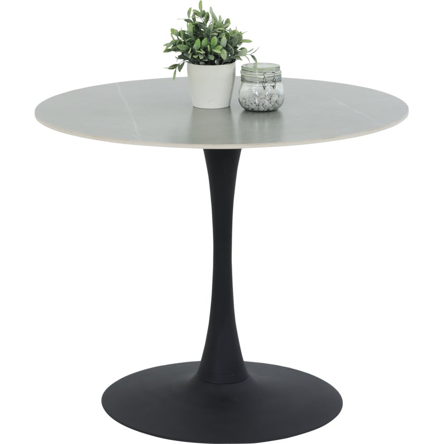 Tisch Paola Sintered Stone Marmor-Optik weiss 90 x 75 cm