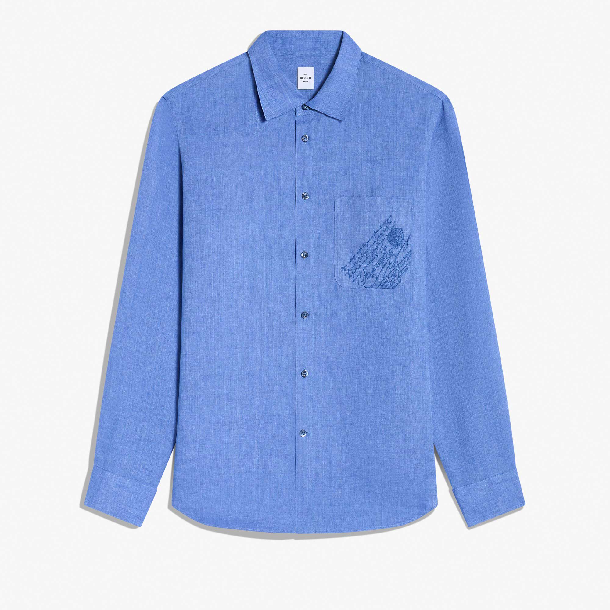 Chemise En Lin Avec Poche Scritto