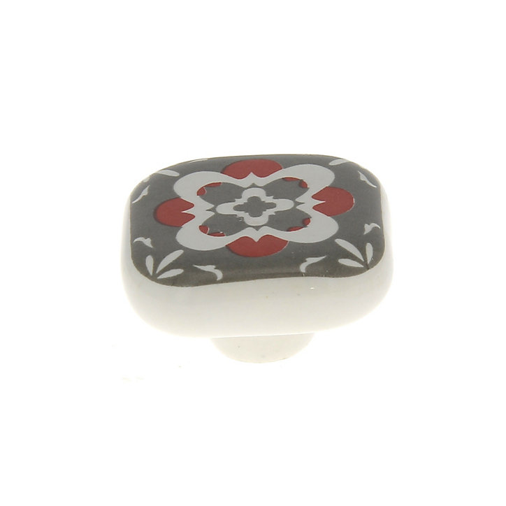 Bouton de meuble carré Beloen céramique gris x l.4.1 cm x H.4.1 cm