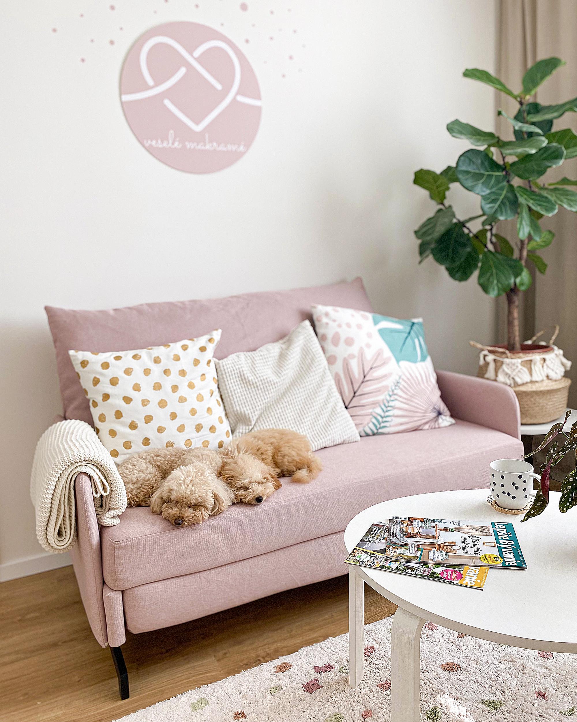 Slaapbank 2-zits BELFAST Stof Roze