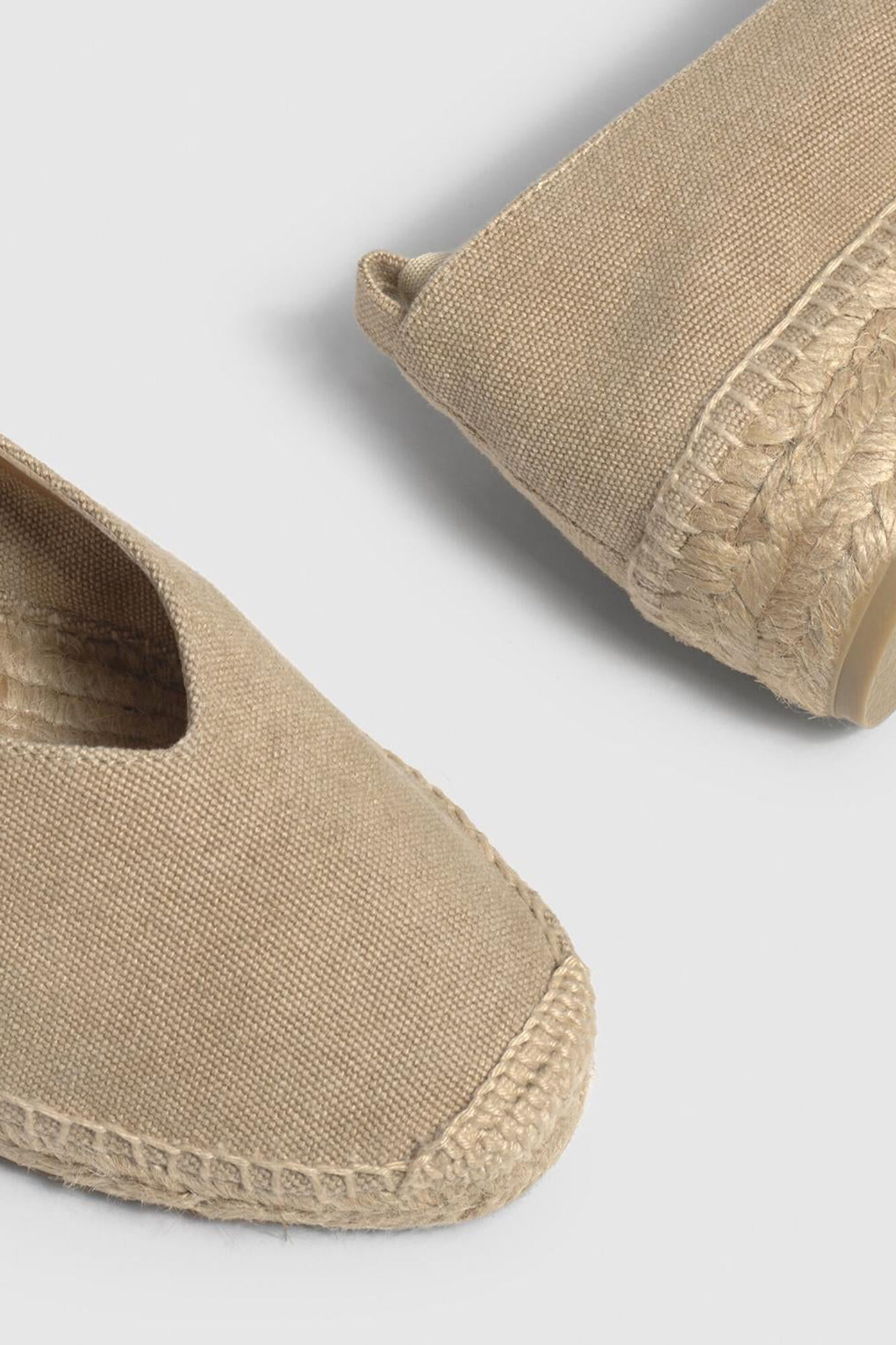 Chinelo com plataforma Gea canvas - Areia