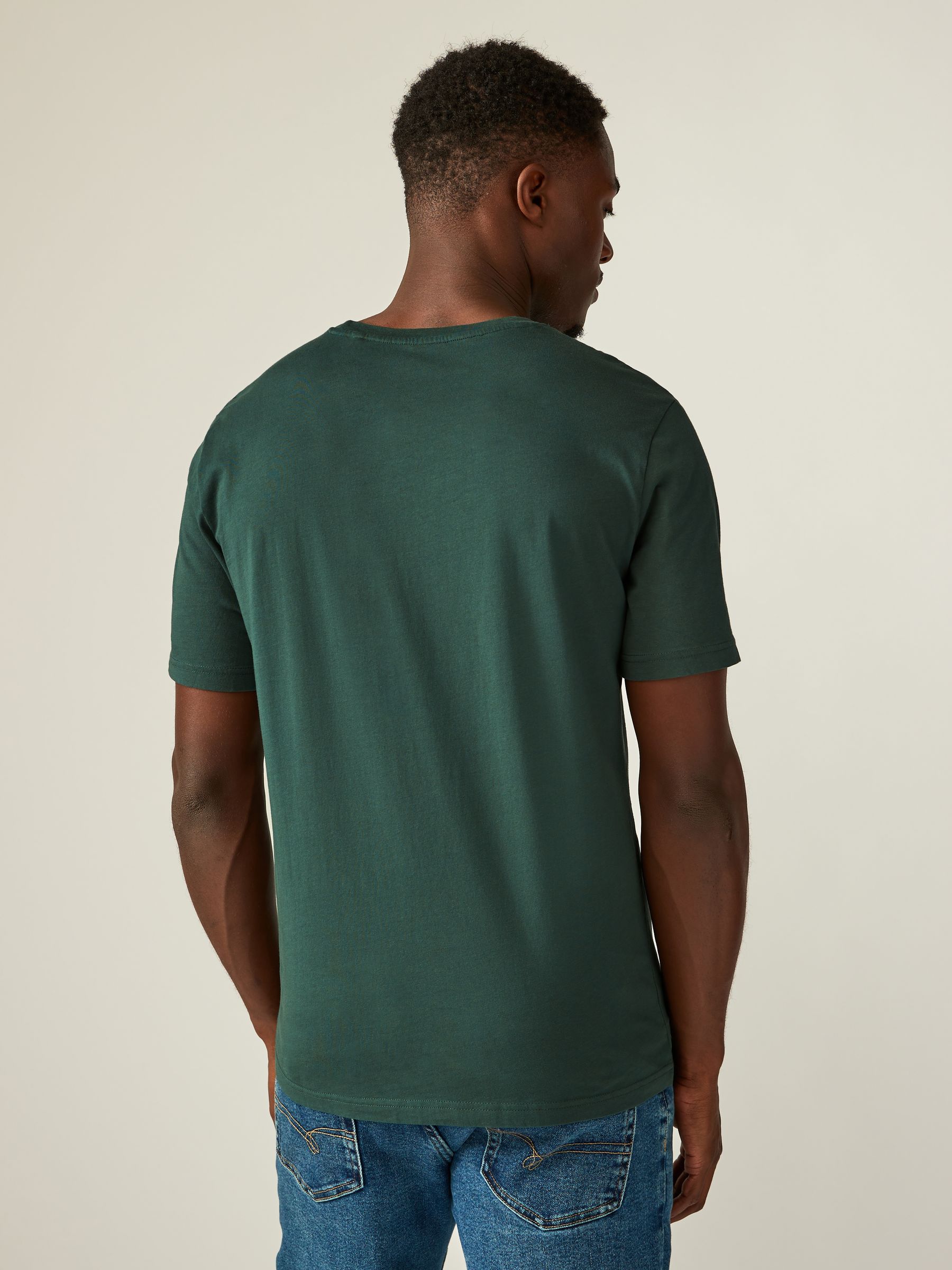 Dennengroen - Slim Fit - Essentieel katoenen T-shirt met ronde hals