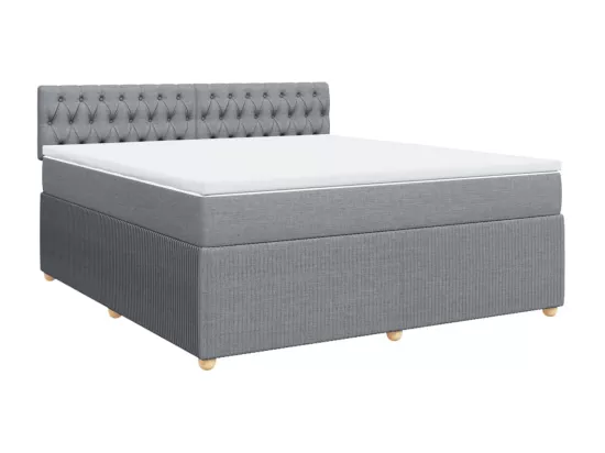 Sommier à lattes de lit avec matelas Gris clair 180x200cm Tissu