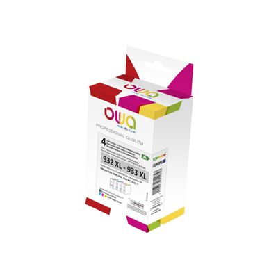 Cartouche compatible HP 932XL/933XL - pack de 4 - noir, cyan, magenta, jaune - Owa K10306OW