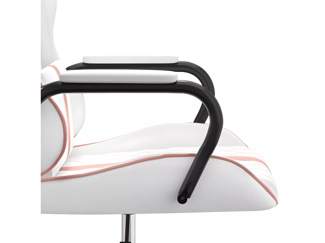 Chaise de jeu de massage rose et blanc similicuir