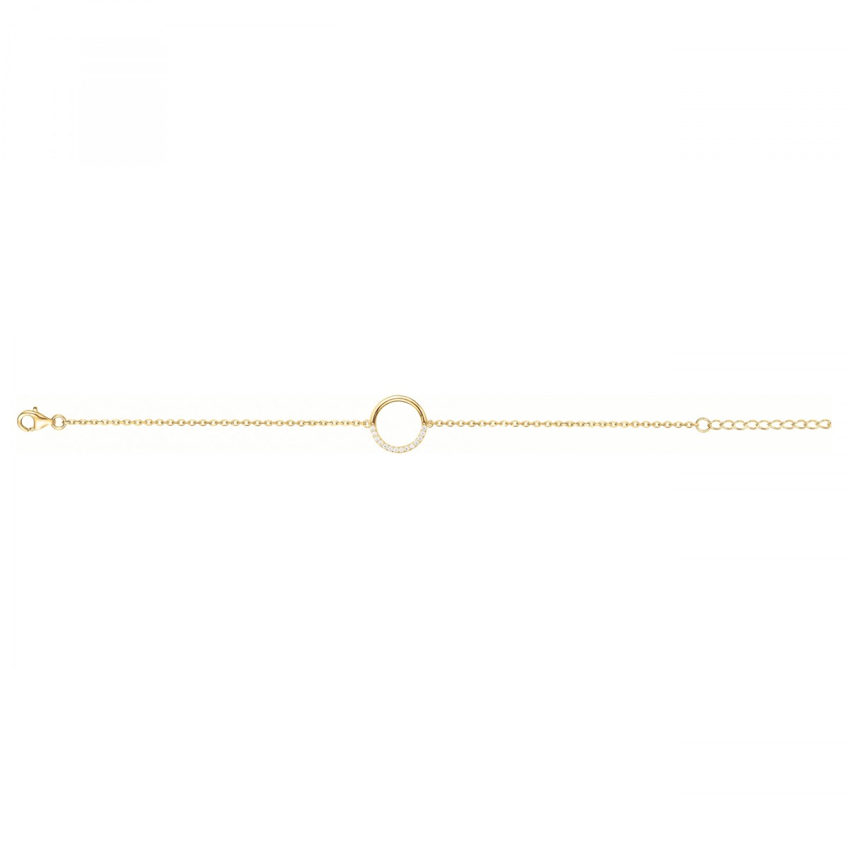 Bracelet en Plaqué Or avec oxyde de zirconium blanc