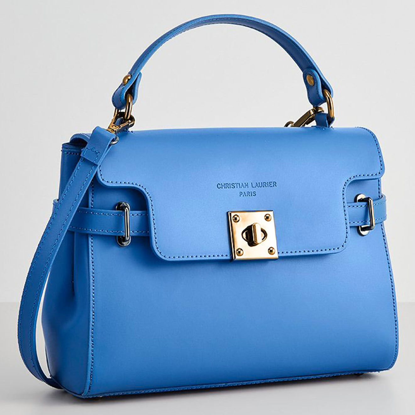 Christian Laurier Sac à main en Cuir Swang bleu    - 28x20x11 cm