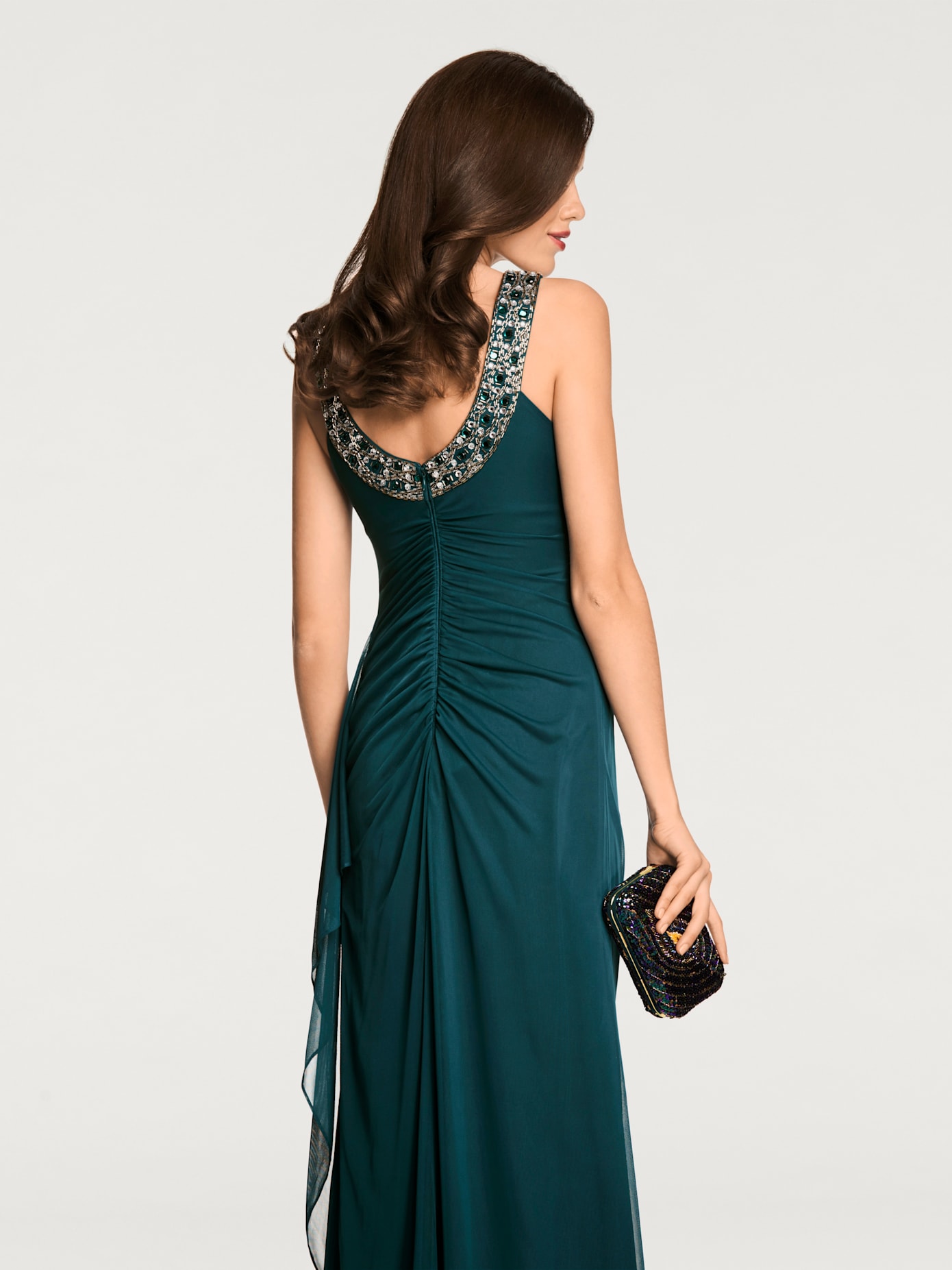 Robe de soirée élégant, empiècement tendance