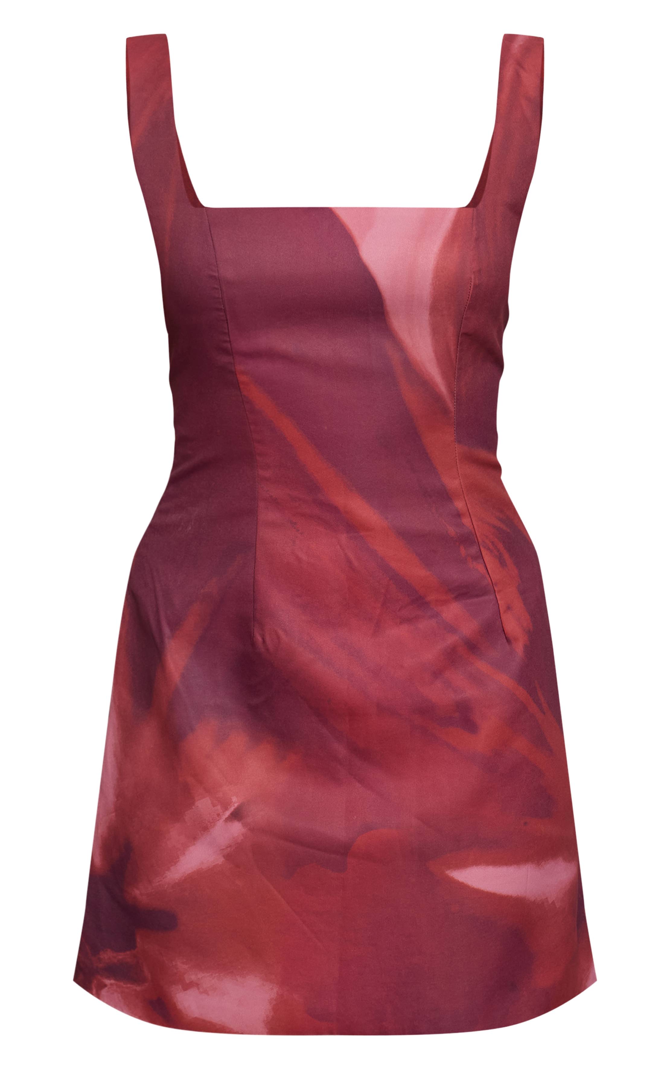 Rouge Robe Trapèze Fluide À Imprimé Floral