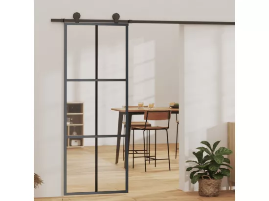 Porte coulissante et quincaillerie Verre ESG/Aluminium 76x205cm