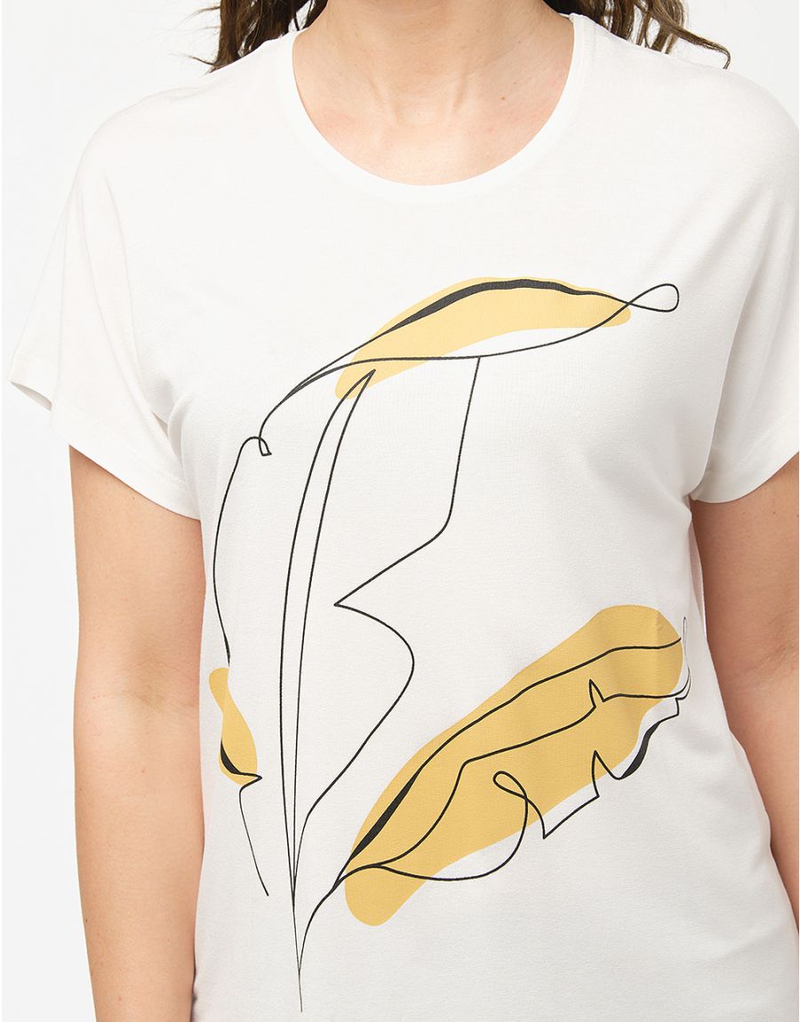 T-shirt écru motif