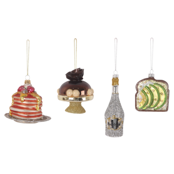 Christmas Goods glasfiguur kersthanger feest eten divers per stuk