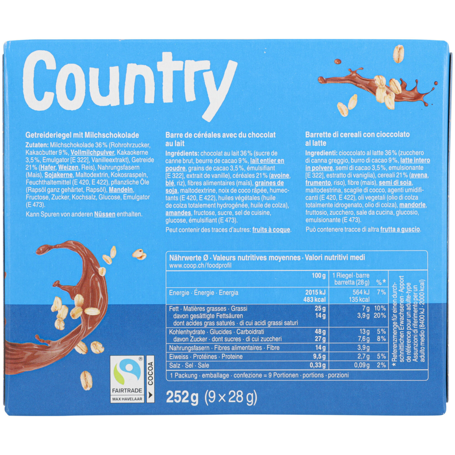 Country Riegel Choco 9x28g
