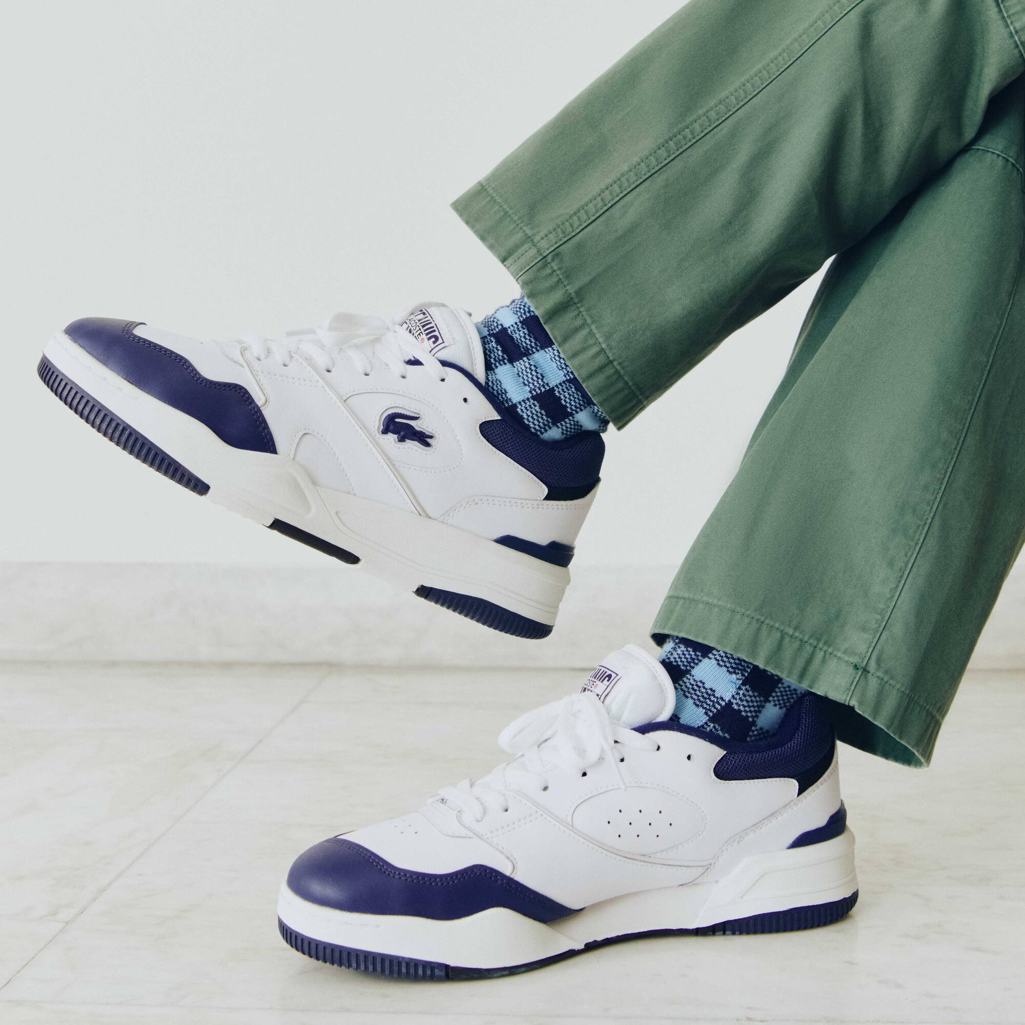 Herren-Sneaker Lineshot aus Leder mit Mesh-Schuhkragen Sneakers - Weiss - Lacoste - Herren