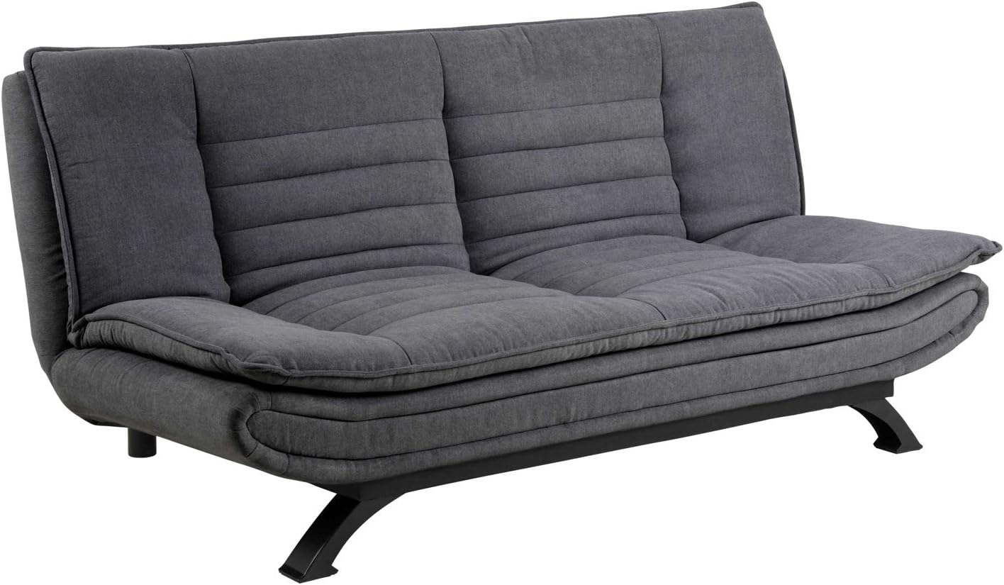 Schlafsofa Schlafcouch Funktionssofa | B 196 cm x T 98 cm | Mikrofaser | Dunkelgrau | Schlaffunktion
