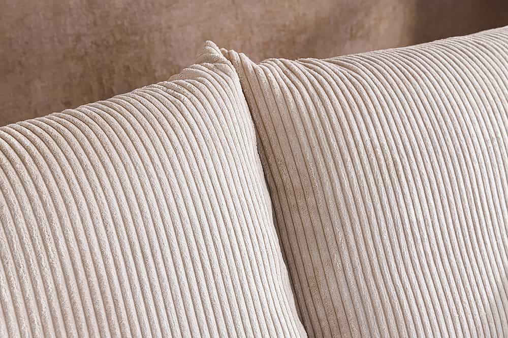 Design Ecksofa ATMOSPHERE XL 245cm champagner beige Cord Federkern inkl. Kissen