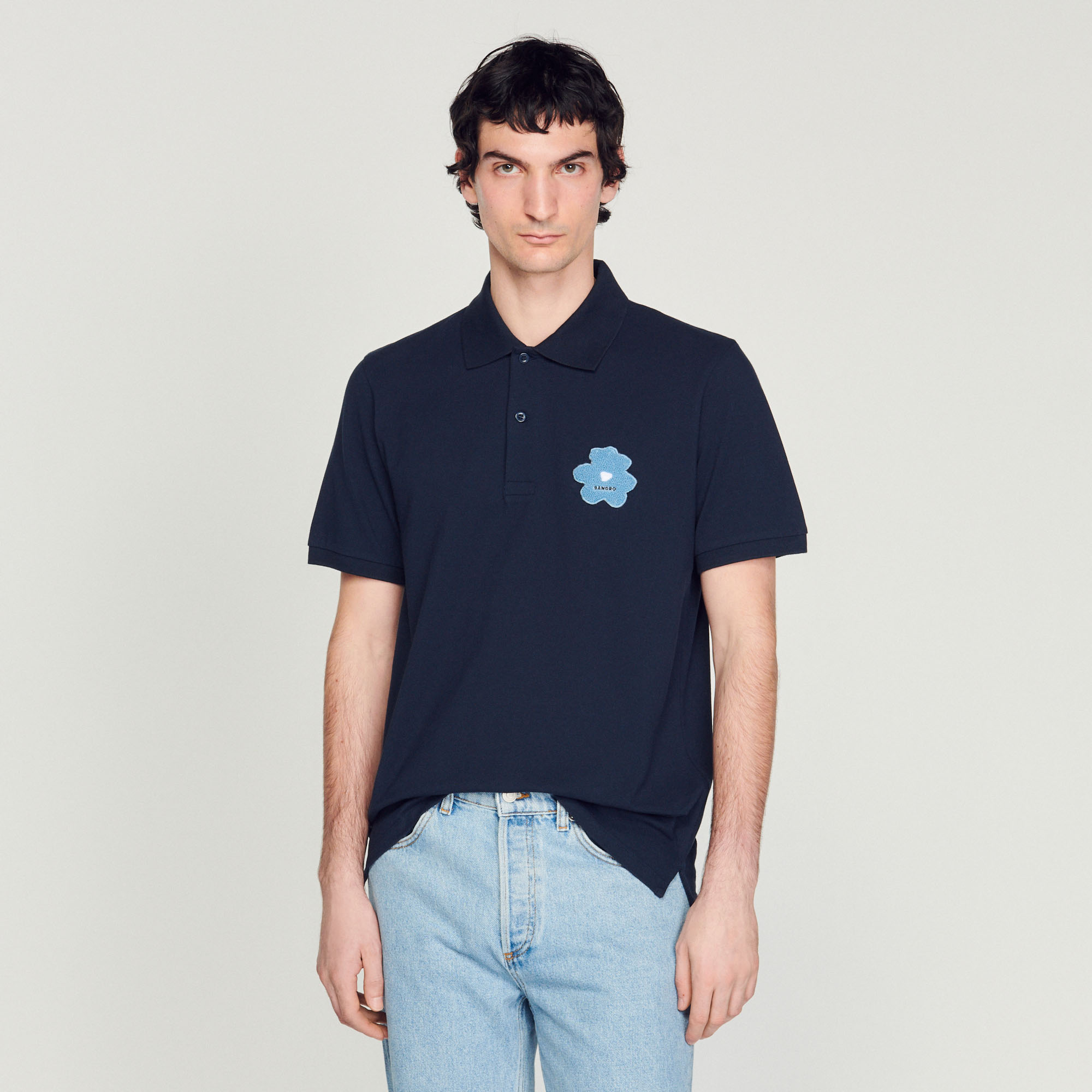 Polo broderie fleur
