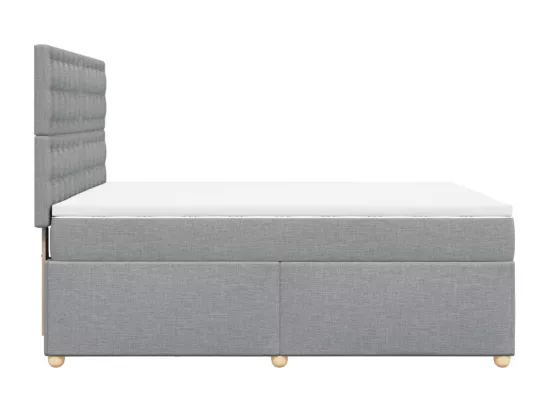 Sommier à lattes de lit avec matelas Gris clair 140x190cm Tissu