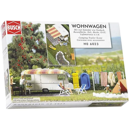 Busch - Wohnwagen mit Zubehör