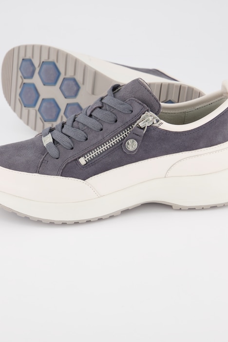 Caprice Leder-Sneaker, Memory Foam, Zipper, Komfortweite