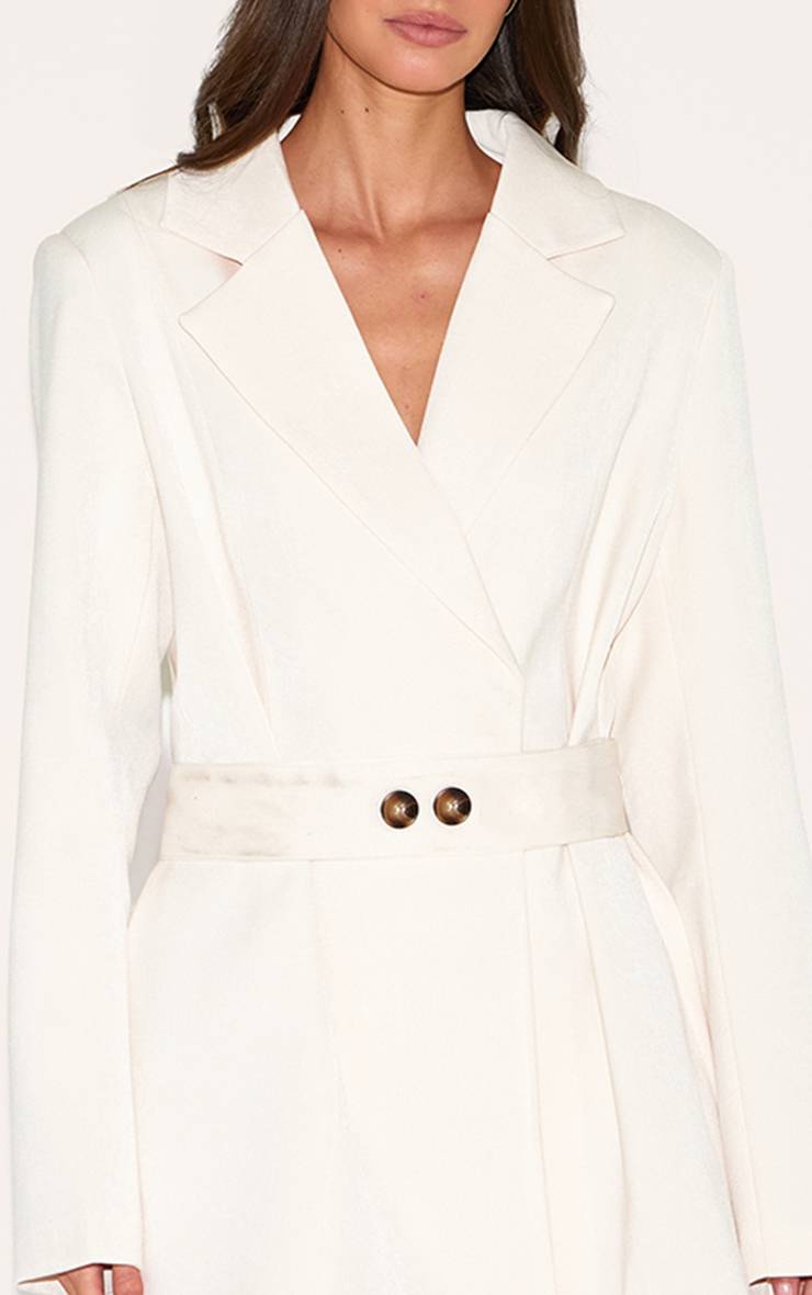 Amande Robe Blazer Structurée À Ceinture