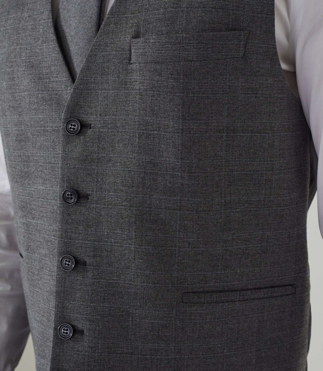 Gilet ville à carreaux gris 
