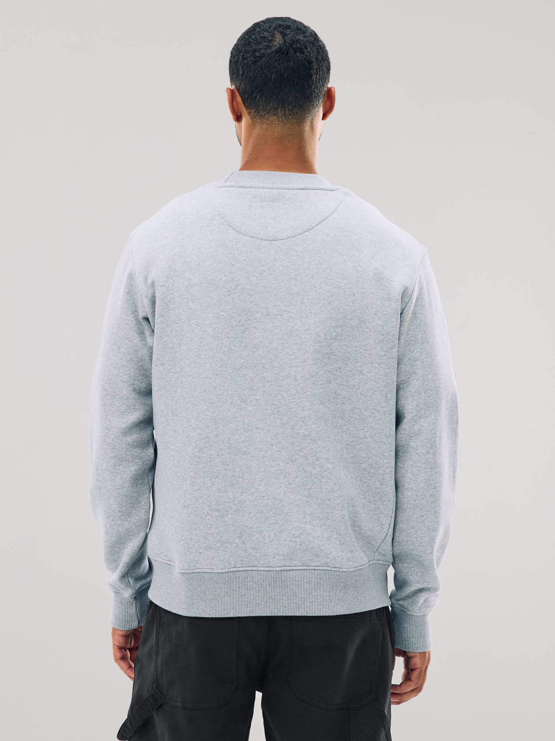Grijs - Normale Pasvorm - Dik sweatshirt met ronde hals en hoog katoengehalte