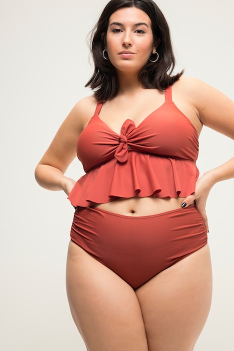 Bikini-Slip, High Waist, seitliche Raffung
