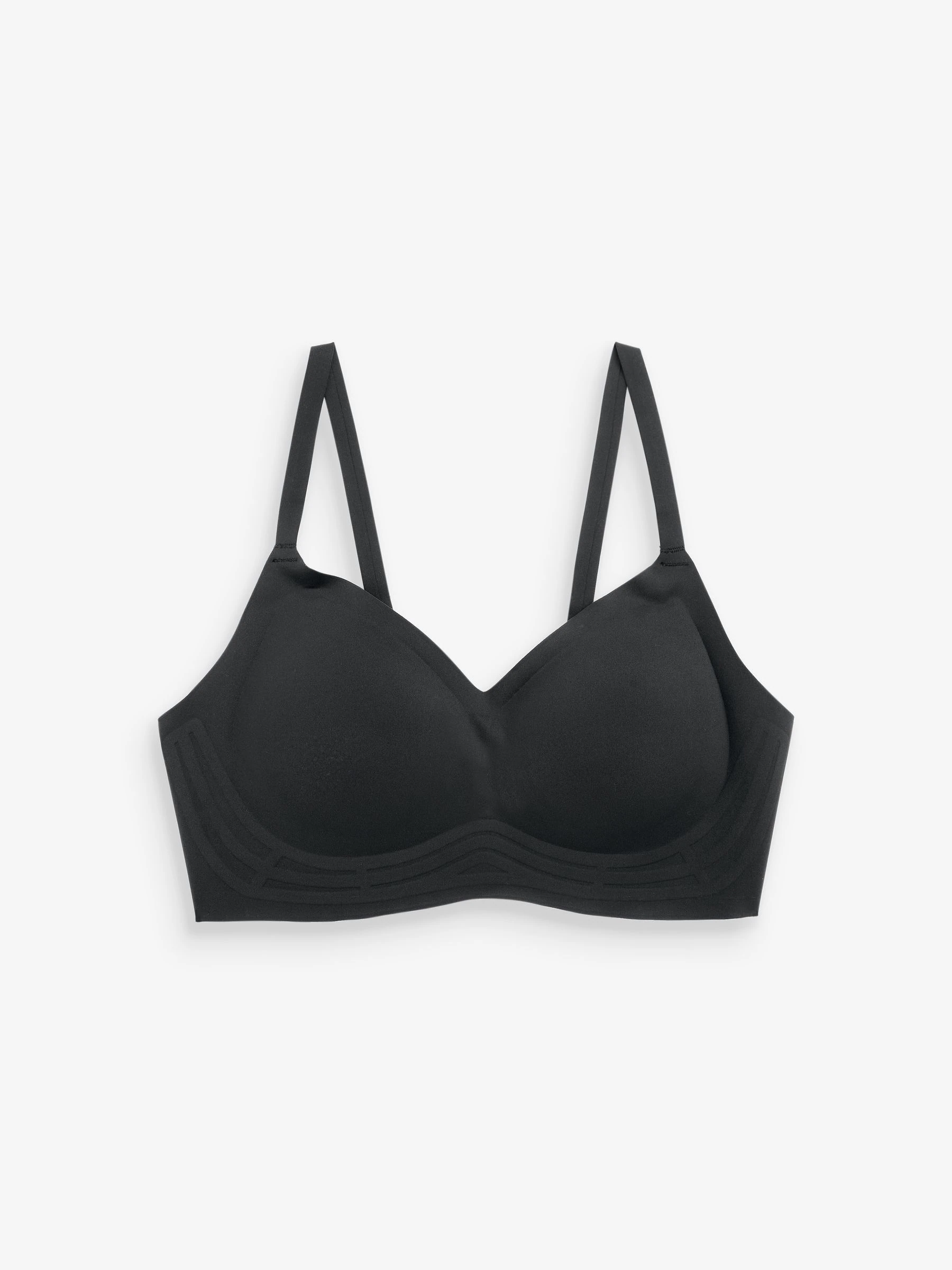 Zwart - Gladstrijkende beha's zonder beugel met lichte vulling voor ultiem comfort