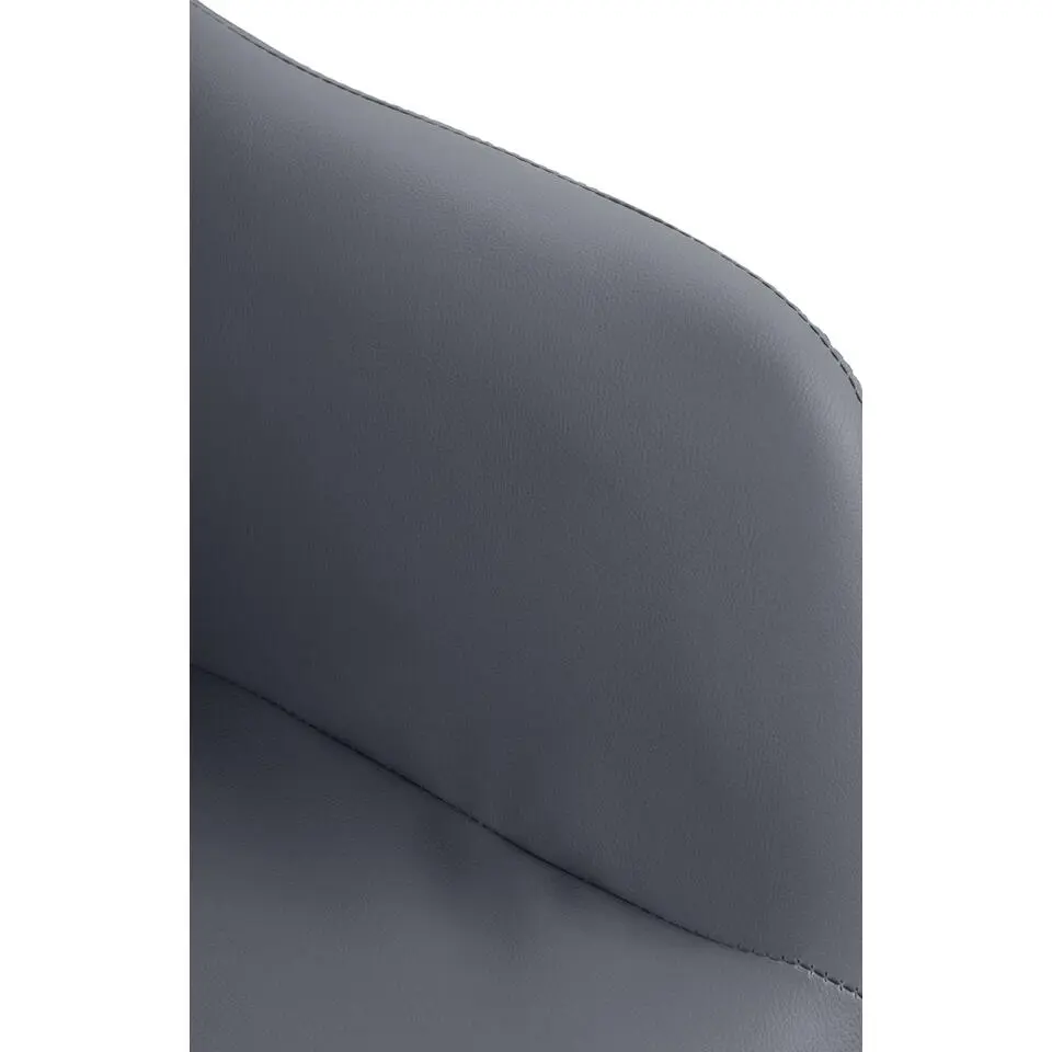 CLP Barkruk Natoma zwart Frame - Kunstleer - grijs