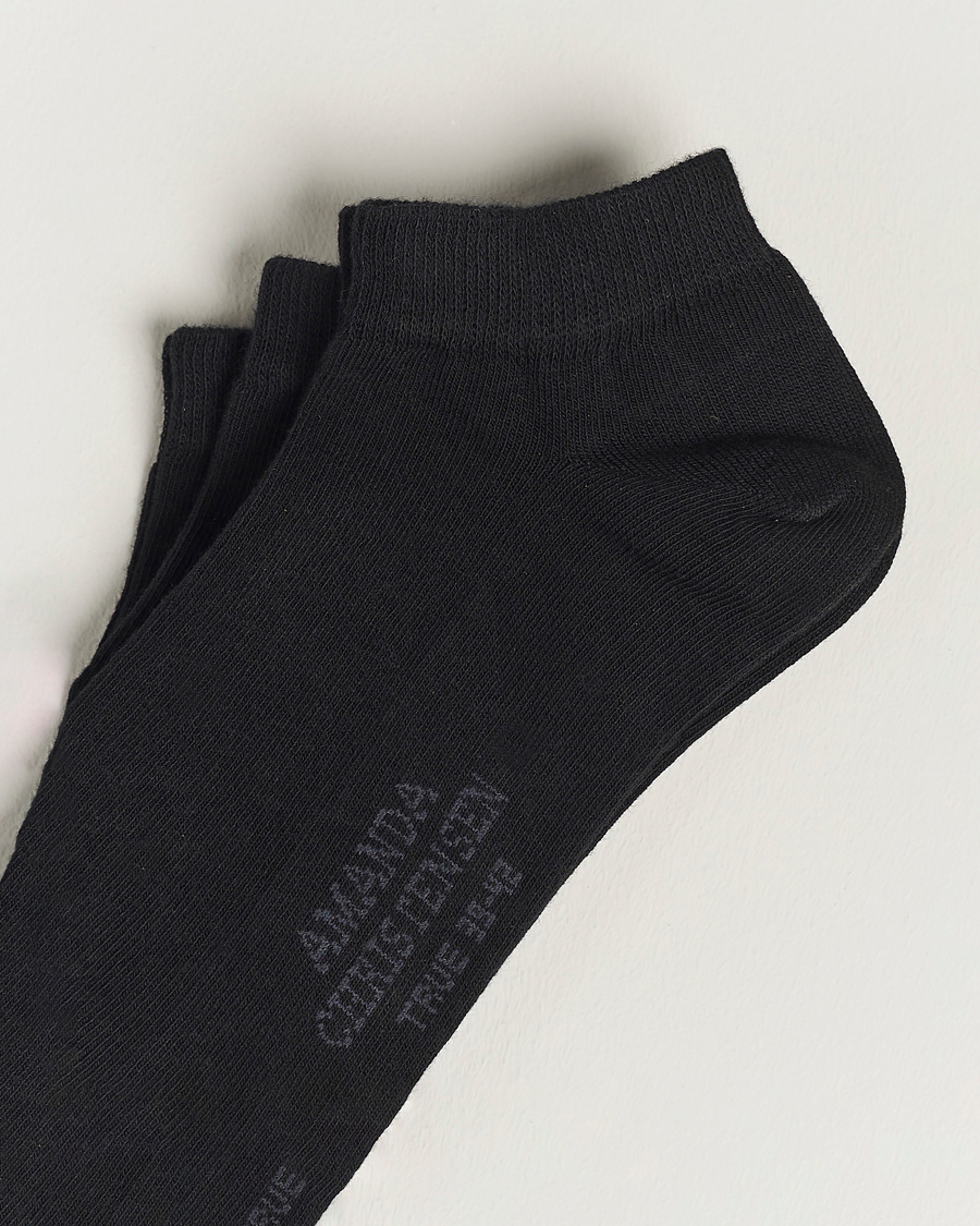 Amanda Christensen 3-Pack True Cotton Sneaker Socks Black